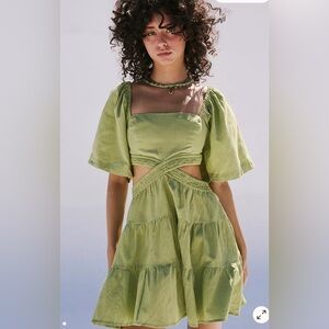 Free People Cross of Sunlight mini in celery juice